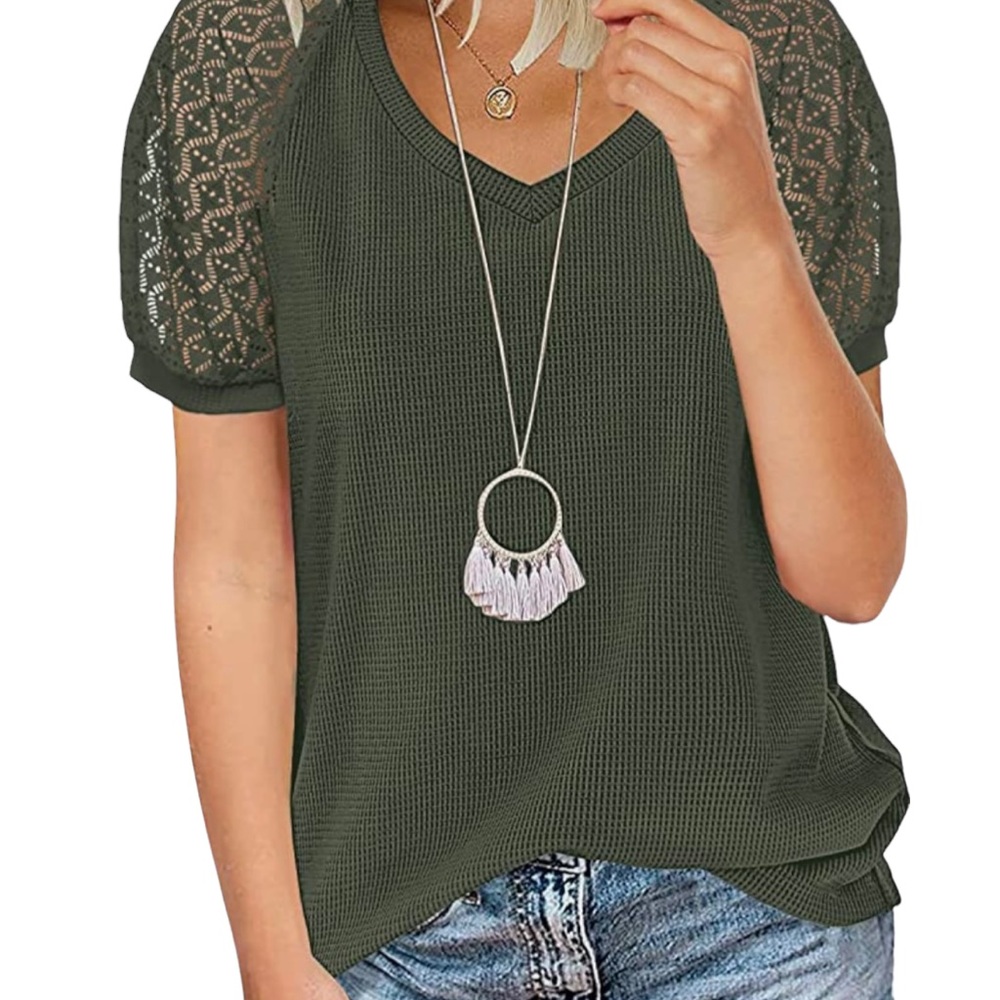 Lace V-Neck Blouse